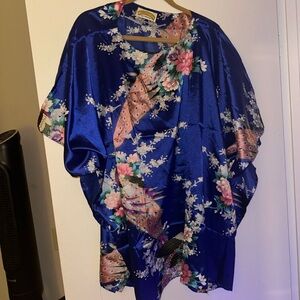Floral Kimono Robe in Blue
